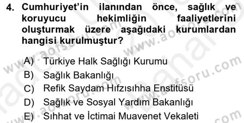Hijyen ve Sanitasyon Dersi 2018 - 2019 Yılı (Vize) Ara Sınav Soruları 4. Soru