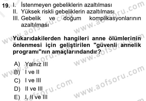 Hijyen ve Sanitasyon Dersi 2018 - 2019 Yılı (Final) Dönem Sonu Sınav Soruları 19. Soru