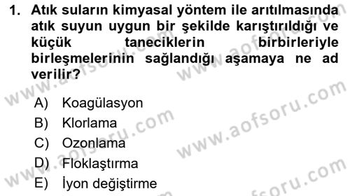 Hijyen ve Sanitasyon Dersi 2020 - 2021 Yılı Yaz Okulu Sınav Soruları 1. Soru