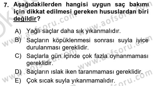 Hijyen ve Sanitasyon Dersi 2020 - 2021 Yılı Yaz Okulu Sınav Soruları 7. Soru