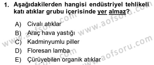 Hijyen ve Sanitasyon Dersi 2021 - 2022 Yılı (Vize) Ara Sınav Soruları 1. Soru
