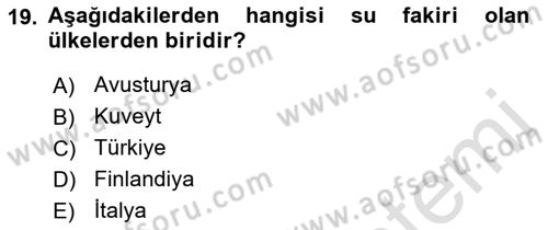 Hijyen ve Sanitasyon Dersi 2021 - 2022 Yılı (Vize) Ara Sınav Soruları 19. Soru