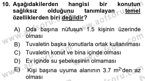 Hijyen ve Sanitasyon Dersi 2021 - 2022 Yılı (Final) Dönem Sonu Sınav Soruları 10. Soru