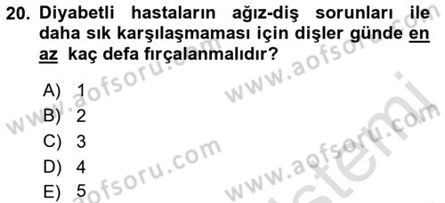 Hijyen ve Sanitasyon Dersi 2021 - 2022 Yılı (Final) Dönem Sonu Sınav Soruları 20. Soru