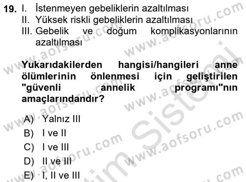 Hijyen ve Sanitasyon Dersi 2021 - 2022 Yılı Yaz Okulu Sınav Soruları 19. Soru