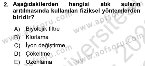 Hijyen ve Sanitasyon Dersi 2021 - 2022 Yılı Yaz Okulu Sınav Soruları 2. Soru