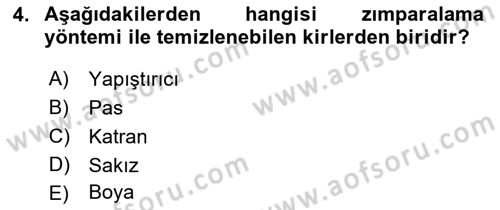 Hijyen ve Sanitasyon Dersi 2022 - 2023 Yılı Yaz Okulu Sınav Soruları 4. Soru