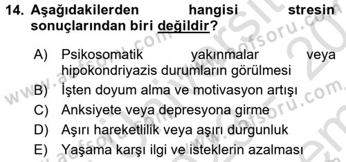 Hijyen ve Sanitasyon Dersi 2023 - 2024 Yılı (Final) Dönem Sonu Sınav Soruları 14. Soru