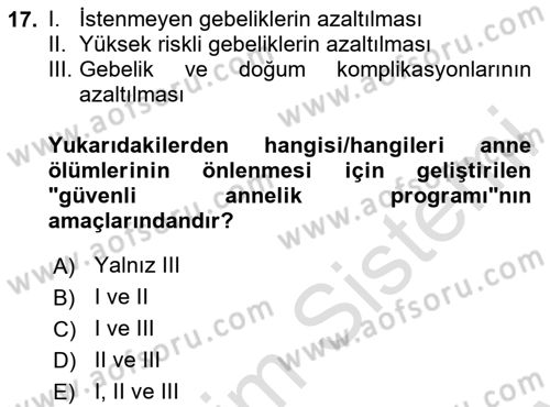 Hijyen ve Sanitasyon Dersi 2023 - 2024 Yılı (Final) Dönem Sonu Sınav Soruları 17. Soru