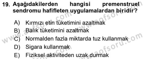 Hijyen ve Sanitasyon Dersi 2023 - 2024 Yılı Yaz Okulu Sınav Soruları 19. Soru