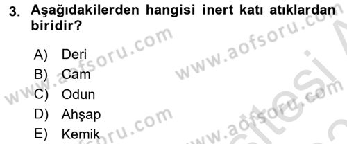 Hijyen ve Sanitasyon Dersi 2024 - 2025 Yılı (Vize) Ara Sınav Soruları 3. Soru