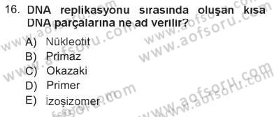 Temel Veteriner Genetik Dersi 2012 - 2013 Yılı Tek Ders Sınav Soruları 16. Soru