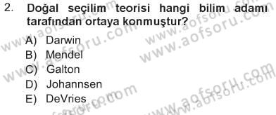 Temel Veteriner Genetik Dersi 2012 - 2013 Yılı Tek Ders Sınav Soruları 2. Soru
