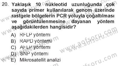 Temel Veteriner Genetik Dersi 2012 - 2013 Yılı Tek Ders Sınav Soruları 20. Soru