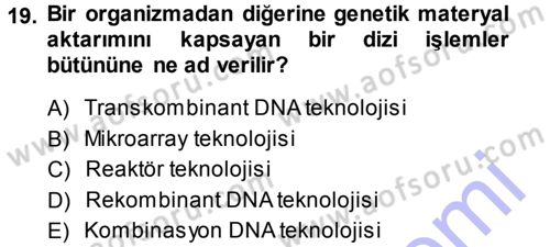 Temel Veteriner Genetik Dersi 2013 - 2014 Yılı (Final) Dönem Sonu Sınav Soruları 19. Soru
