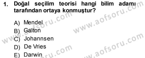 Temel Veteriner Genetik Dersi 2013 - 2014 Yılı Tek Ders Sınav Soruları 1. Soru