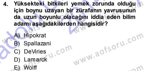 Temel Veteriner Genetik Dersi Ara Sınavı Deneme Sınav Soruları 4. Soru