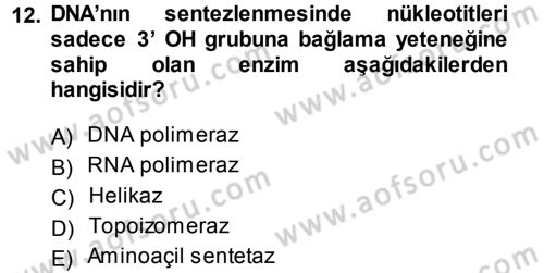 Temel Veteriner Genetik Dersi 2014 - 2015 Yılı (Final) Dönem Sonu Sınav Soruları 12. Soru