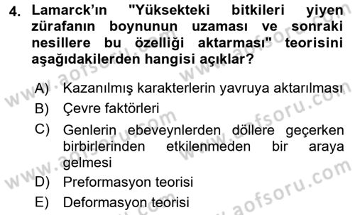 Temel Veteriner Genetik Dersi 2018 - 2019 Yılı (Final) Dönem Sonu Sınav Soruları 4. Soru