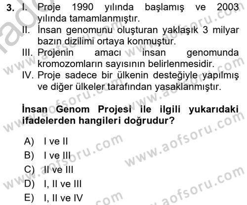 Temel Veteriner Genetik Dersi 2018 - 2019 Yılı Yaz Okulu Sınav Soruları 3. Soru