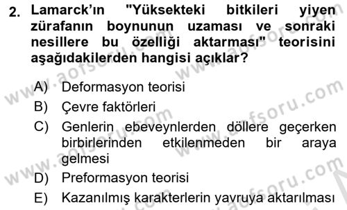 Temel Veteriner Genetik Dersi 2019 - 2020 Yılı (Vize) Ara Sınav Soruları 2. Soru