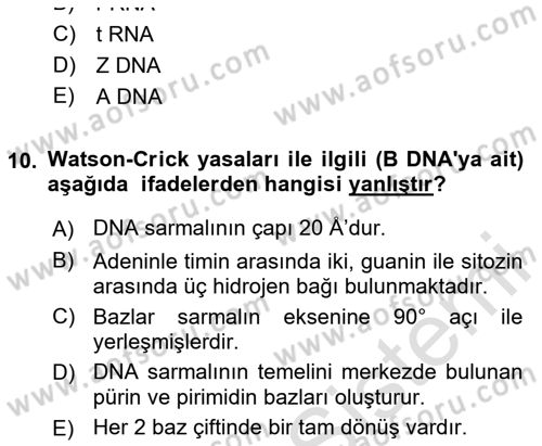 Temel Veteriner Genetik Dersi 2022 - 2023 Yılı (Final) Dönem Sonu Sınav Soruları 10. Soru