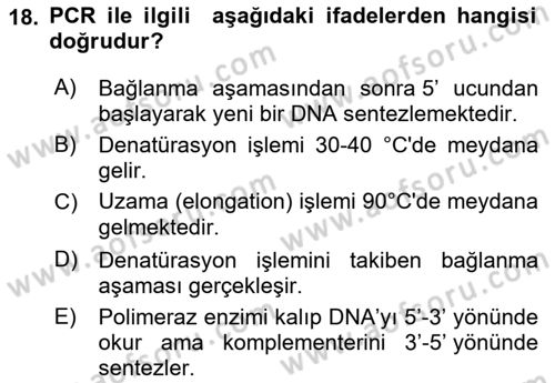 Temel Veteriner Genetik Dersi 2023 - 2024 Yılı (Final) Dönem Sonu Sınav Soruları 18. Soru