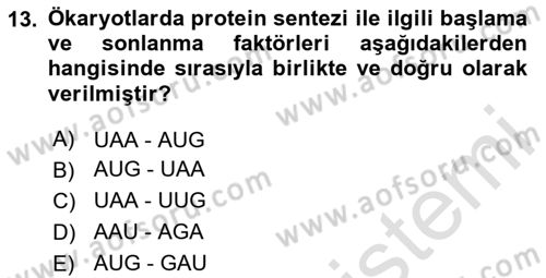 Temel Veteriner Genetik Dersi 2024 - 2025 Yılı (Final) Dönem Sonu Sınav Soruları 13. Soru