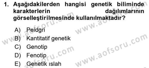 Temel Veteriner Genetik Dersi 2025 - 2026 Yılı (Vize) Ara Sınav Soruları 1. Soru
