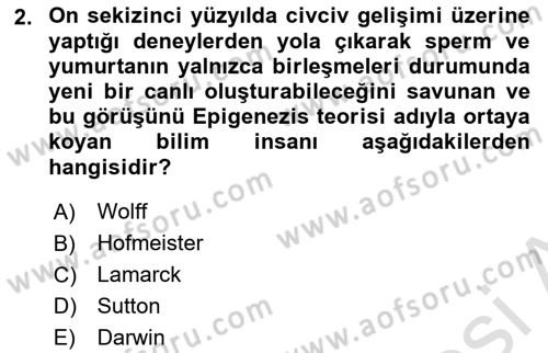 Temel Veteriner Genetik Dersi 2025 - 2026 Yılı (Vize) Ara Sınav Soruları 2. Soru