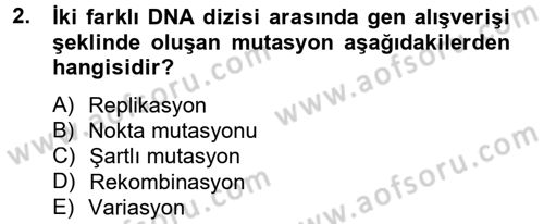 Temel Veteriner Mikrobiyoloji ve İmmünoloji Dersi 2012 - 2013 Yılı (Final) Dönem Sonu Sınav Soruları 2. Soru