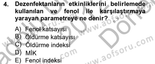 Temel Veteriner Mikrobiyoloji ve İmmünoloji Dersi 2012 - 2013 Yılı (Final) Dönem Sonu Sınav Soruları 4. Soru