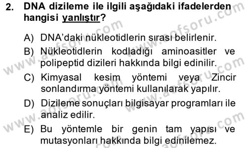 Temel Veteriner Mikrobiyoloji ve İmmünoloji Dersi 2013 - 2014 Yılı (Final) Dönem Sonu Sınav Soruları 2. Soru