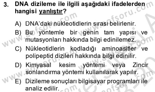 Temel Veteriner Mikrobiyoloji ve İmmünoloji Dersi 2013 - 2014 Yılı Tek Ders Sınav Soruları 3. Soru