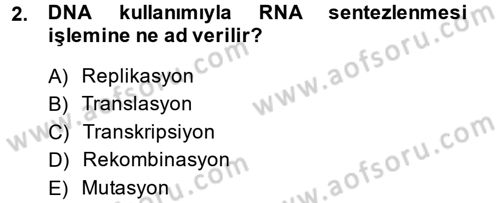 Temel Veteriner Mikrobiyoloji ve İmmünoloji Dersi 2014 - 2015 Yılı (Final) Dönem Sonu Sınav Soruları 2. Soru