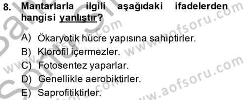 Temel Veteriner Mikrobiyoloji ve İmmünoloji Dersi 2014 - 2015 Yılı (Final) Dönem Sonu Sınav Soruları 8. Soru