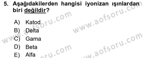 Temel Veteriner Mikrobiyoloji ve İmmünoloji Dersi 2016 - 2017 Yılı (Final) Dönem Sonu Sınav Soruları 5. Soru