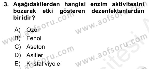 Temel Veteriner Mikrobiyoloji ve İmmünoloji Dersi 2017 - 2018 Yılı (Final) Dönem Sonu Sınav Soruları 3. Soru
