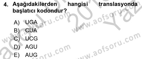 Temel Veteriner Mikrobiyoloji ve İmmünoloji Dersi 2018 - 2019 Yılı Yaz Okulu Sınav Soruları 4. Soru