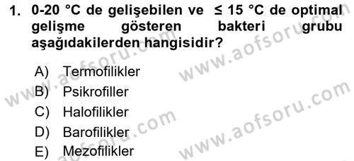 Temel Veteriner Mikrobiyoloji ve İmmünoloji Dersi 2021 - 2022 Yılı Yaz Okulu Sınav Soruları 1. Soru