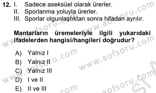 Temel Veteriner Mikrobiyoloji ve İmmünoloji Dersi 2022 - 2023 Yılı Yaz Okulu Sınav Soruları 12. Soru