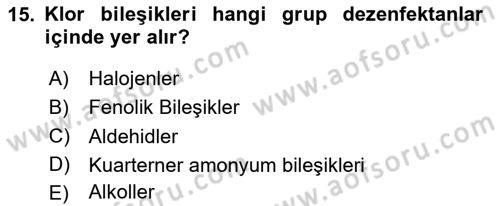 Temel Veteriner Mikrobiyoloji ve İmmünoloji Dersi 2023 - 2024 Yılı (Vize) Ara Sınav Soruları 15. Soru