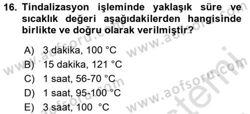 Temel Veteriner Mikrobiyoloji ve İmmünoloji Dersi 2023 - 2024 Yılı (Vize) Ara Sınav Soruları 16. Soru