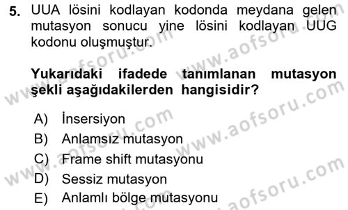 Temel Veteriner Mikrobiyoloji ve İmmünoloji Dersi 2023 - 2024 Yılı (Vize) Ara Sınav Soruları 5. Soru