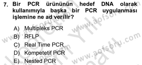 Temel Veteriner Mikrobiyoloji ve İmmünoloji Dersi 2023 - 2024 Yılı (Vize) Ara Sınav Soruları 7. Soru