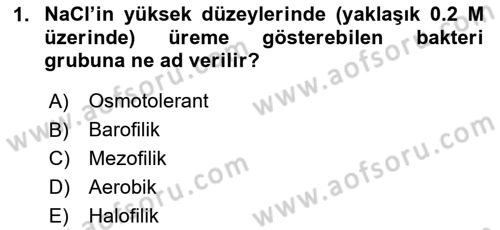 Temel Veteriner Mikrobiyoloji ve İmmünoloji Dersi 2023 - 2024 Yılı (Final) Dönem Sonu Sınav Soruları 1. Soru