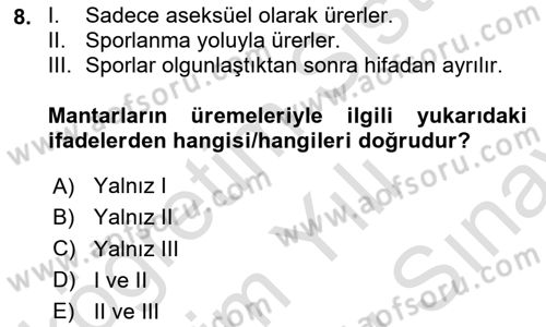 Temel Veteriner Mikrobiyoloji ve İmmünoloji Dersi 2023 - 2024 Yılı (Final) Dönem Sonu Sınav Soruları 8. Soru