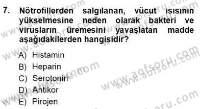 Temel Veteriner Fizyoloji Dersi 2012 - 2013 Yılı (Vize) Ara Sınav Soruları 7. Soru