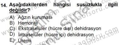 Temel Veteriner Fizyoloji Dersi 2012 - 2013 Yılı (Final) Dönem Sonu Sınav Soruları 14. Soru