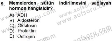 Temel Veteriner Fizyoloji Dersi 2012 - 2013 Yılı (Final) Dönem Sonu Sınav Soruları 9. Soru